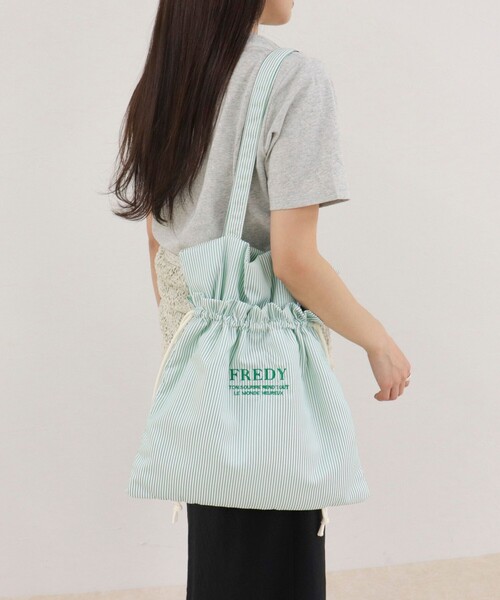 fredy emue（フレディエミュ）の「アウトポケットストライプロゴトートバッグ（トートバッグ・レディース・ブラック系その他/ブラウン系その他/ホワイト系その他/レッド系その他/ブルー系その他/グリーン系その他・FREE）」の15枚目の写真
