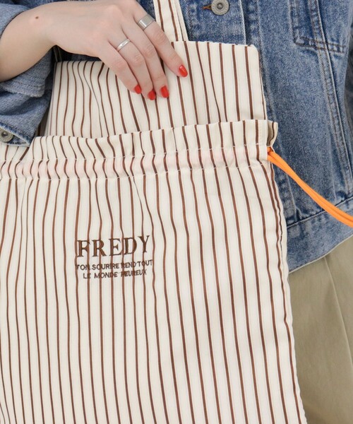 fredy emue（フレディエミュ）の「アウトポケットストライプロゴトートバッグ（トートバッグ・レディース・ブラック系その他/ブラウン系その他/ホワイト系その他/レッド系その他/ブルー系その他/グリーン系その他・FREE）」の22枚目の写真