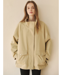 LETQSTUDIO（レチケットスタジオ）の「パーネルネックコットンジャケット、モス（ミリタリージャケット）」