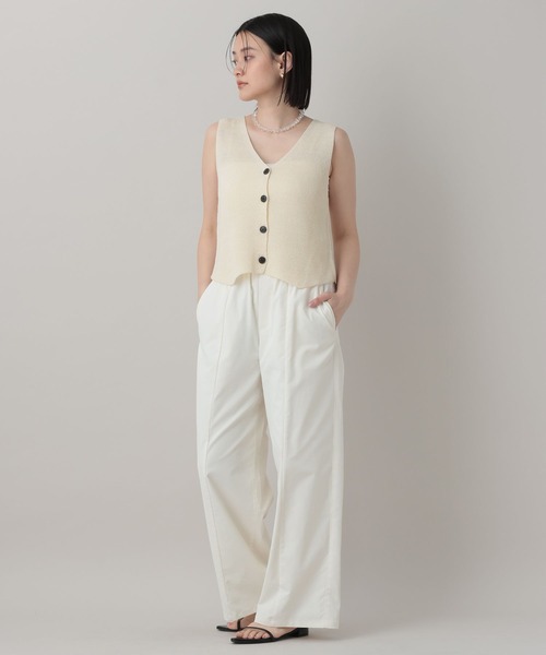 A part by（アパートバイ）の「ニットベスト（ベスト・レディース・チャコールグレー/オフホワイト/ブラウン・FREE）」の5枚目の写真