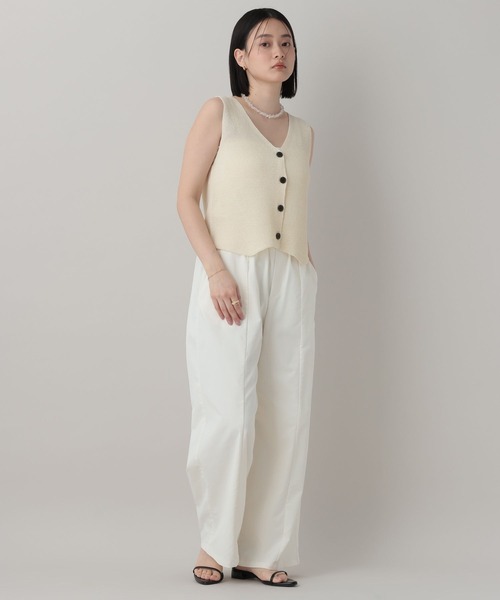 A part by（アパートバイ）の「ニットベスト（ベスト・レディース・チャコールグレー/オフホワイト/ブラウン・FREE）」の6枚目の写真