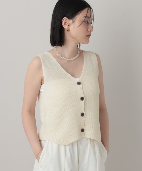 A part by（アパートバイ）の「ニットベスト（ベスト・レディース・チャコールグレー/オフホワイト/ブラウン・FREE）」の10枚目の写真