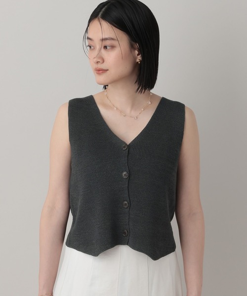 A part by（アパートバイ）の「ニットベスト（ベスト・レディース・チャコールグレー/オフホワイト/ブラウン・FREE）」の19枚目の写真