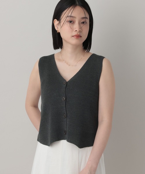 A part by（アパートバイ）の「ニットベスト（ベスト・レディース・チャコールグレー/オフホワイト/ブラウン・FREE）」の20枚目の写真