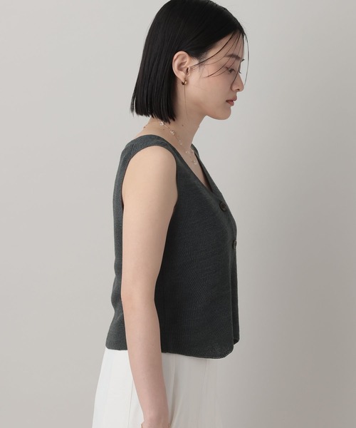 A part by（アパートバイ）の「ニットベスト（ベスト・レディース・チャコールグレー/オフホワイト/ブラウン・FREE）」の21枚目の写真