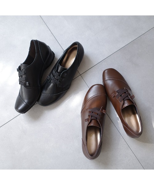 Pointer（shoes）（ポインター）の「【日本製・本革】スニーカー /　抗菌消臭 速乾カジュアルシューズ（スニーカー・レディース・ネイビー/ブラウン/ブラック系その他/ブラック/ライトブラウン・24cm/23.5cm/23cm/22.5cm/22cm/24.5cm）」の9枚目の写真