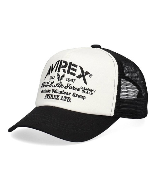 AVIREX(アヴィレックス)の「AVIREX MULTI LOGO MESH CAP(キャップ・メンズ・ブラック/ホワイト・FREE)」の2枚目の写真