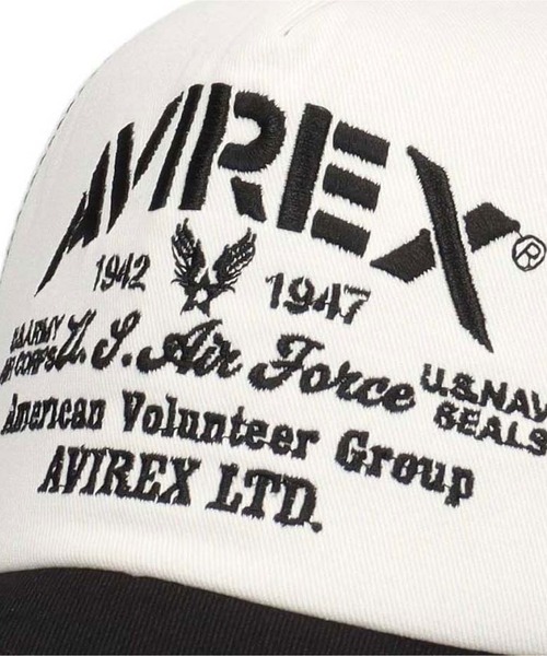 AVIREX(アヴィレックス)の「AVIREX MULTI LOGO MESH CAP(キャップ・メンズ・ブラック/ホワイト・FREE)」の5枚目の写真