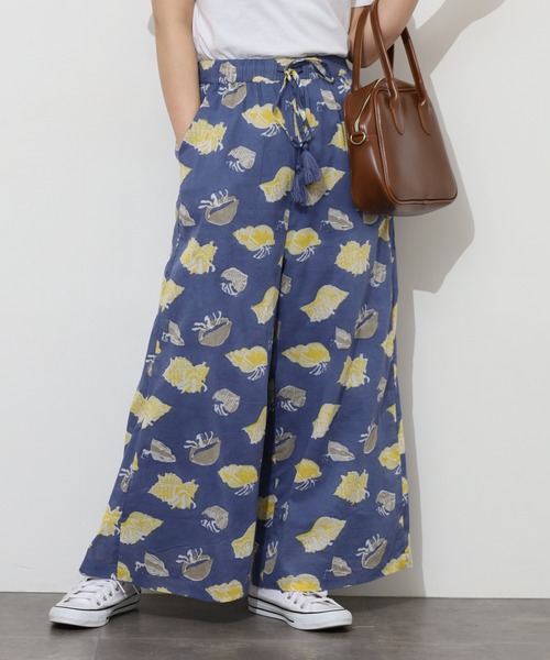 KILKI(キルキー)の「kilki ヤドカリプリントイージーワイドパンツ(その他パンツ・レディース・グレイッシュベージュ/ネイビー系・ONESIZE)」の10枚目の写真