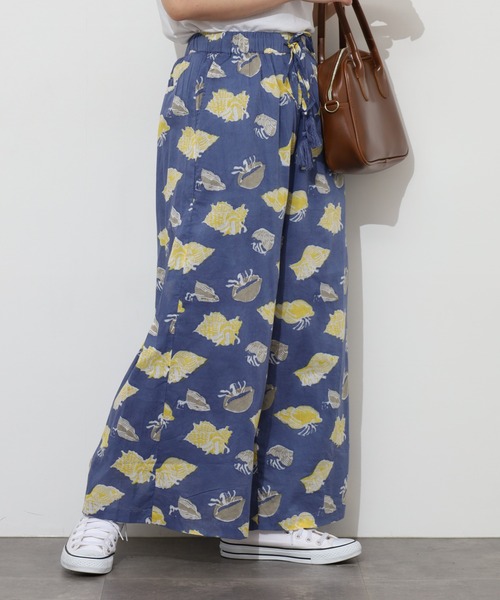 KILKI(キルキー)の「kilki ヤドカリプリントイージーワイドパンツ(その他パンツ・レディース・グレイッシュベージュ/ネイビー系・ONESIZE)」の12枚目の写真