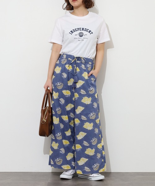 KILKI(キルキー)の「kilki ヤドカリプリントイージーワイドパンツ(その他パンツ・レディース・グレイッシュベージュ/ネイビー系・ONESIZE)」の13枚目の写真