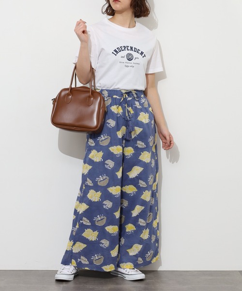 KILKI(キルキー)の「kilki ヤドカリプリントイージーワイドパンツ(その他パンツ・レディース・グレイッシュベージュ/ネイビー系・ONESIZE)」の14枚目の写真