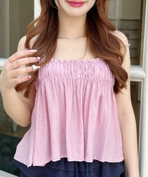 Ada.（エイダ）の「シャーリングデザイン フリルキャミチュニック（シャツ/ブラウス）」