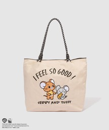 TOM&JERRY（トムアンドジェリー）の「TOM and JERRY キャラクター刺繍 マチ付き ナイロントートバッグ（トートバッグ）」