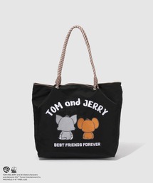 TOM&JERRY（トムアンドジェリー）の「TOM and JERRY キャラクター刺繍 マチ付き ナイロントートバッグ（トートバッグ）」