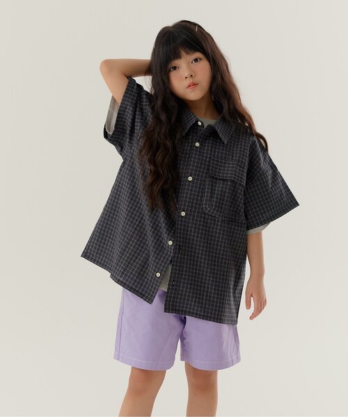 BREEZE(ブリーズ)の「【WEB限定】KUDOZ.B チェックシャツ(シャツ/ブラウス・キッズ・ブラック/グリーン・90/100/110/120/130/140/150)」の1枚目の写真