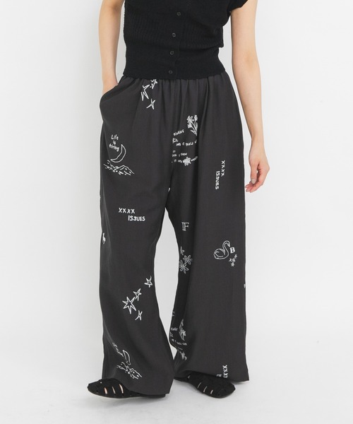 KBF（ケイビーエフ）の「TATTOOワイドイージーパンツ（その他パンツ・レディース・チャコールグレー/アイボリー/ブラウン・ONE）」の16枚目の写真