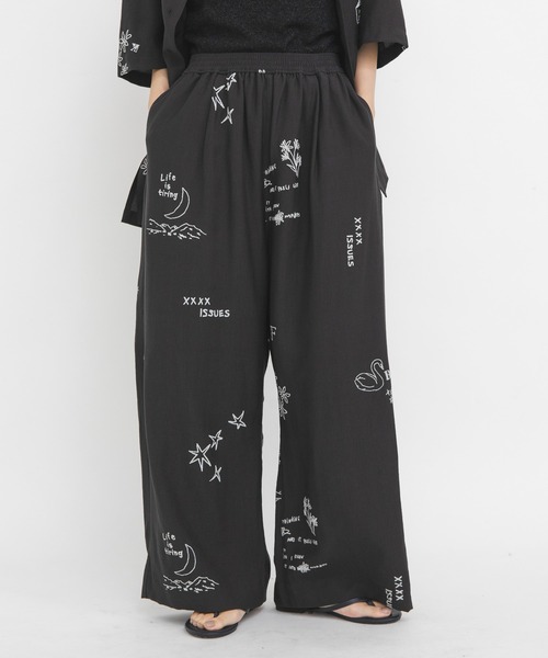 KBF（ケイビーエフ）の「TATTOOワイドイージーパンツ（その他パンツ・レディース・チャコールグレー/アイボリー/ブラウン・ONE）」の18枚目の写真