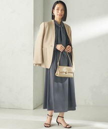〈手洗い可能〉2WAY プリント タイ 長袖 ワンピース