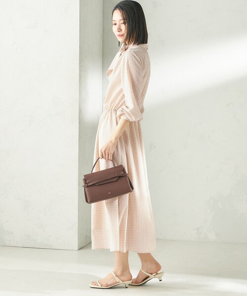 SHIPS(シップス)の「〈手洗い可能〉2WAY プリント タイ 長袖 ワンピース(ワンピース・レディース・ネイビー/ベージュ系その他・ONE SIZE)」の5枚目の写真