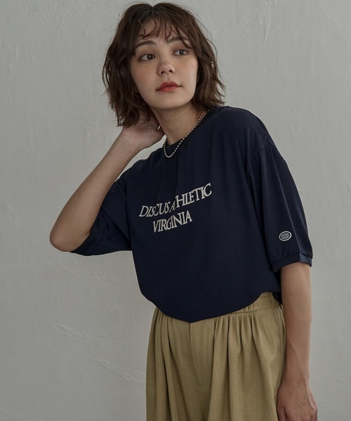 notch.(ノッチ)の「DISCUS ATHLETIC ディスカスアスレチック ジョーゼットTシャツ(Tシャツ/カットソー・レディース・オフホワイト/ブラック/ネイビー・M/L)」の6枚目の写真
