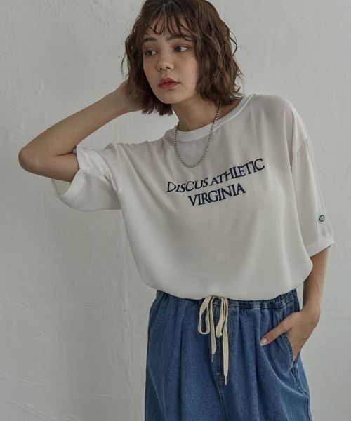 notch.(ノッチ)の「DISCUS ATHLETIC ディスカスアスレチック ジョーゼットTシャツ(Tシャツ/カットソー・レディース・オフホワイト/ブラック/ネイビー・M/L)」の11枚目の写真