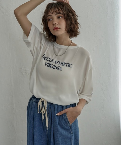 notch.(ノッチ)の「DISCUS ATHLETIC ディスカスアスレチック ジョーゼットTシャツ(Tシャツ/カットソー・レディース・オフホワイト/ブラック/ネイビー・M/L)」の12枚目の写真