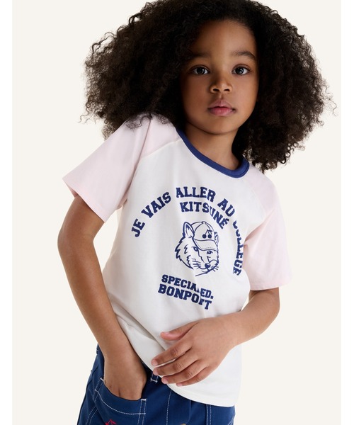 Maison Kitsune(メゾンキツネ)の「LULU TEE-SHIRT(Tシャツ/カットソー・キッズ・ホワイト×ピンク・110cm/150cm/140cm/130cm/120cm)」の7枚目の写真