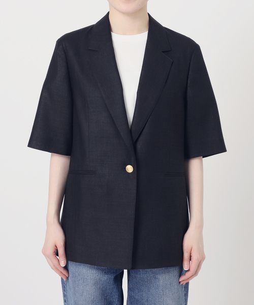 Spick & Span(スピックアンドスパン)の「《セットアップ可》ライトドライクロスシングルブレストジャケット(テーラードジャケット・レディース・ネイビー/ブラウン・38/36)」の8枚目の写真