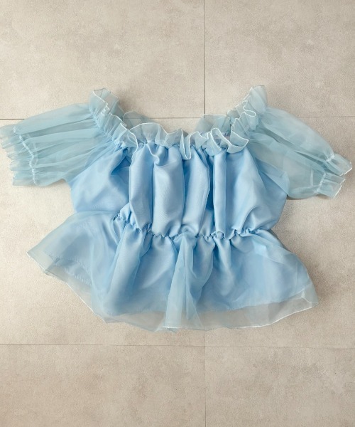 lulufa(ルルファ)の「ボリュームチュールフリルオフショルブラウス(シャツ/ブラウス・レディース・アイボリー/ピンク/ブルー・FREE)」の22枚目の写真
