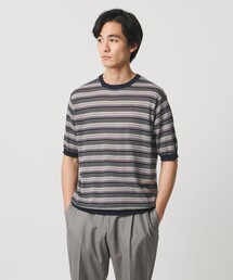 UNITED ARROWS | リネンコットン マルチボーダー ニット Tシャツ(Tシャツ/カットソー)