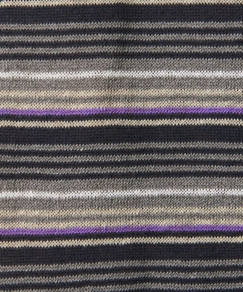 UNITED ARROWS（ユナイテッドアローズ）の「リネンコットン マルチボーダー ニット Tシャツ（Tシャツ/カットソー・メンズ・ネイビー/ベージュ・L/S/M）」の15枚目の写真