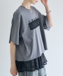 TRANOI. チュールベアワイドTシャツ