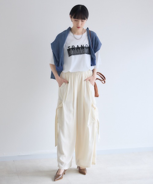 Paradise Picnic（パラダイスピクニック）の「TRANOI. チュールベアワイドTシャツ（Tシャツ/カットソー・レディース・チャコールグレー/ホワイト/カーキ/ブラック・FREE）」の10枚目の写真