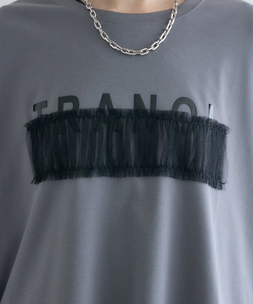 Paradise Picnic（パラダイスピクニック）の「TRANOI. チュールベアワイドTシャツ（Tシャツ/カットソー・レディース・チャコールグレー/ホワイト/カーキ/ブラック・FREE）」の21枚目の写真