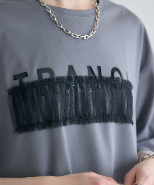 Paradise Picnic（パラダイスピクニック）の「TRANOI. チュールベアワイドTシャツ（Tシャツ/カットソー・レディース・チャコールグレー/ホワイト/カーキ/ブラック・FREE）」の22枚目の写真