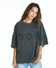 ROXY（ロキシー）の「ROXY/ロキシー 半袖 Tシャツ オーバーサイズ ハイビスカス 刺繍 BREAK LINE RST262036（Tシャツ/カットソー）」