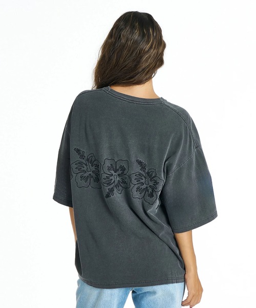 ROXY（ロキシー）の「ROXY/ロキシー 半袖 Tシャツ オーバーサイズ ハイビスカス 刺繍 BREAK LINE RST262036（Tシャツ/カットソー・レディース・ブラック/ホワイト/イエロー・M/L）」の8枚目の写真