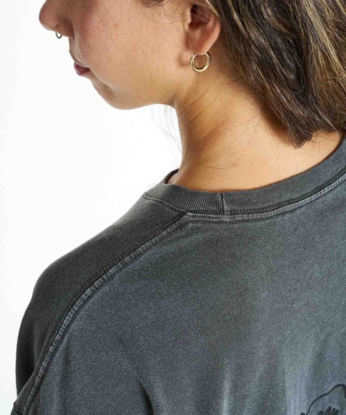 ROXY（ロキシー）の「ROXY/ロキシー 半袖 Tシャツ オーバーサイズ ハイビスカス 刺繍 BREAK LINE RST262036（Tシャツ/カットソー・レディース・ブラック/ホワイト/イエロー・M/L）」の9枚目の写真