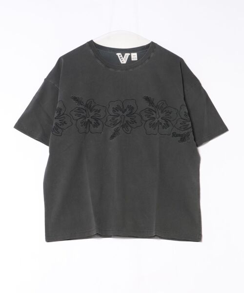 ROXY（ロキシー）の「ROXY/ロキシー 半袖 Tシャツ オーバーサイズ ハイビスカス 刺繍 BREAK LINE RST262036（Tシャツ/カットソー・レディース・ブラック/ホワイト/イエロー・M/L）」の13枚目の写真