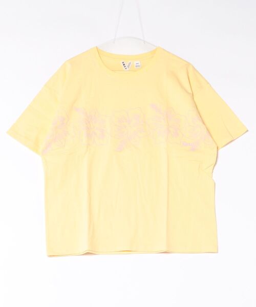 ROXY（ロキシー）の「ROXY/ロキシー 半袖 Tシャツ オーバーサイズ ハイビスカス 刺繍 BREAK LINE RST262036（Tシャツ/カットソー・レディース・ブラック/ホワイト/イエロー・M/L）」の14枚目の写真