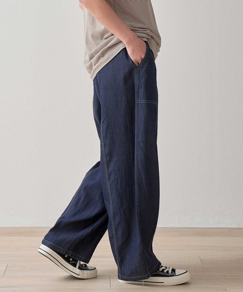 .WORKS(ドットワークス)の「4.5oz接触冷感デニムj リヨセル68/綿32 ライトozデニムコクーンPT(デニムパンツ・レディース・ネイビー/ブルー・M/LP/MP/S/SP/L)」の19枚目の写真
