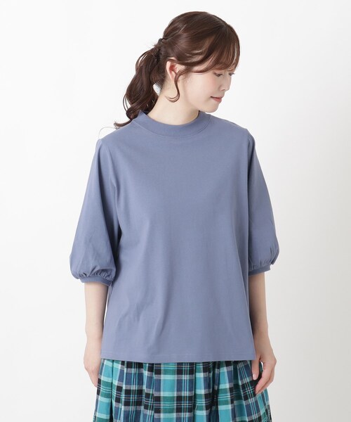 one'sterrace(ワンズテラス)の「【リンネル7月号掲載】パフスリーブ コットンカットソープルオーバー(Tシャツ/カットソー・レディース・ブラック系8/ブルー系その他7/グリーン系その他6/レッド系9/ベージュ系その他7/アイボリー系8・02)」の6枚目の写真