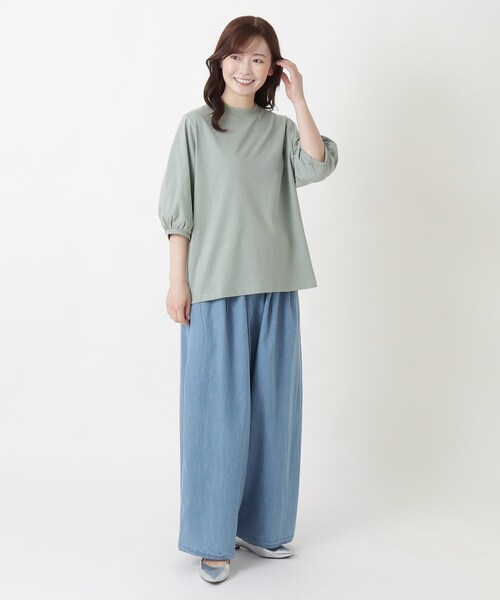 one'sterrace(ワンズテラス)の「【リンネル7月号掲載】パフスリーブ コットンカットソープルオーバー(Tシャツ/カットソー・レディース・ブラック系8/ブルー系その他7/グリーン系その他6/レッド系9/ベージュ系その他7/アイボリー系8・02)」の18枚目の写真
