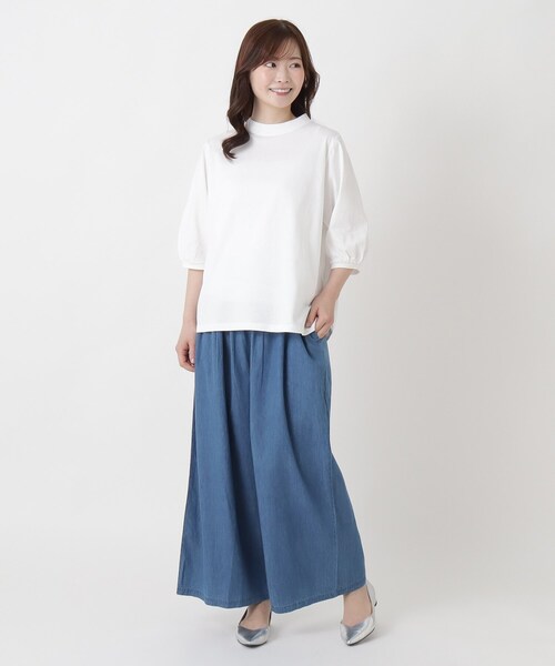one'sterrace(ワンズテラス)の「【リンネル7月号掲載】パフスリーブ コットンカットソープルオーバー(Tシャツ/カットソー・レディース・ブラック系8/ブルー系その他7/グリーン系その他6/レッド系9/ベージュ系その他7/アイボリー系8・02)」の20枚目の写真