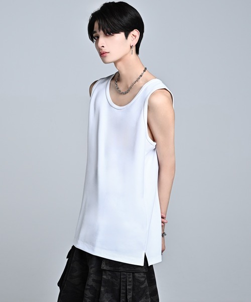 ADRER（アドラー）の「Punch Layered Oversize Tank Top ／ ポンチ レイヤード オーバーサイズタンクトップ（タンクトップ・メンズ・ホワイト/ブラック・L/M/S/XS）」の7枚目の写真