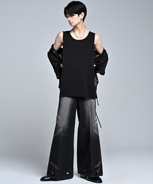 ADRER（アドラー）の「Punch Layered Oversize Tank Top ／ ポンチ レイヤード オーバーサイズタンクトップ（タンクトップ・メンズ・ホワイト/ブラック・L/M/S/XS）」の19枚目の写真