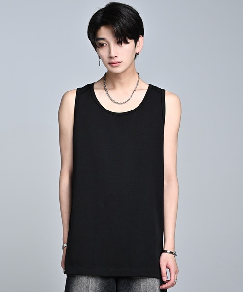 ADRER（アドラー）の「Punch Layered Oversize Tank Top ／ ポンチ レイヤード オーバーサイズタンクトップ（タンクトップ・メンズ・ホワイト/ブラック・L/M/S/XS）」の4枚目の写真