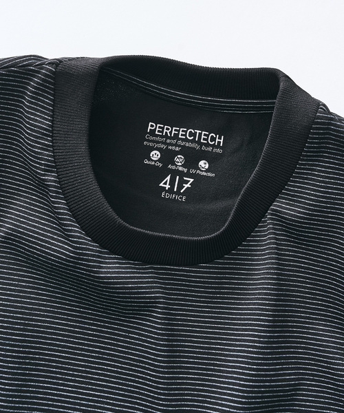 417 EDIFICE(フォーワンセブンエディフィス)の「PERFECTECH / パーフェクテック ショートスリーブT(Tシャツ/カットソー・メンズ・ブラック系その他/ブラック/ダークブルー/ネイビー/ホワイト・LARGE/MEDIUM/SMALL/X-LARGE)」の6枚目の写真