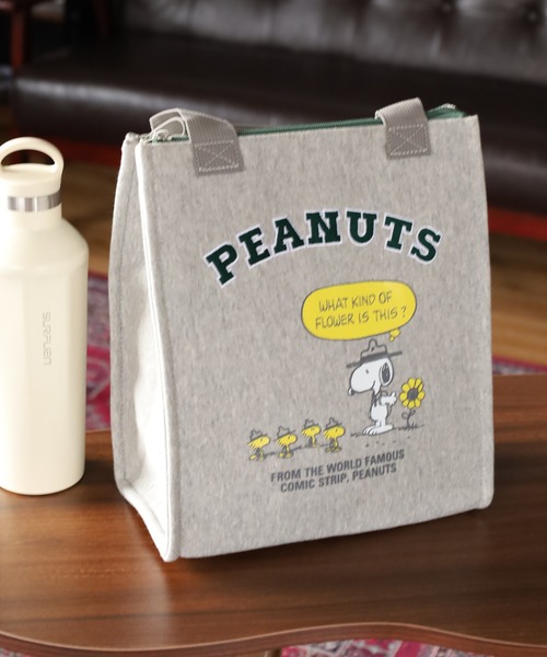 SNOOPY(スヌーピー)の「SNOOPY ランチトート 保冷バッグ ビーグルスカウト(トートバッグ・レディース・イエロー/バーガンディー・FREE)」の5枚目の写真
